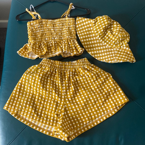 Faithfull the Brand Matching Terry Gingham Set with Bucket Hat - Picture 2 of 6